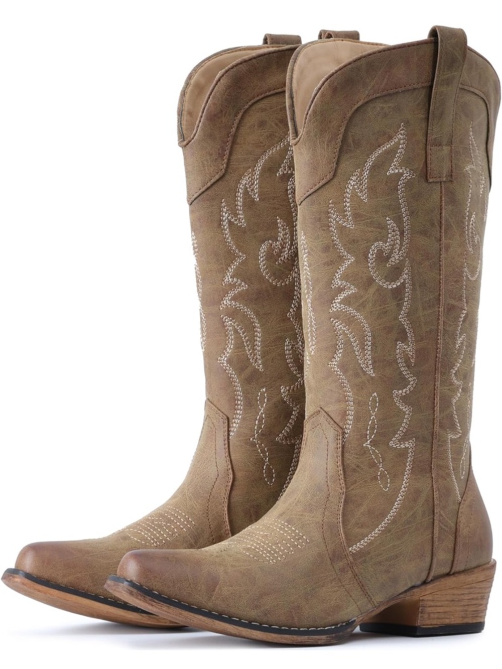 Classic Western Cowboy Boots in Taupe